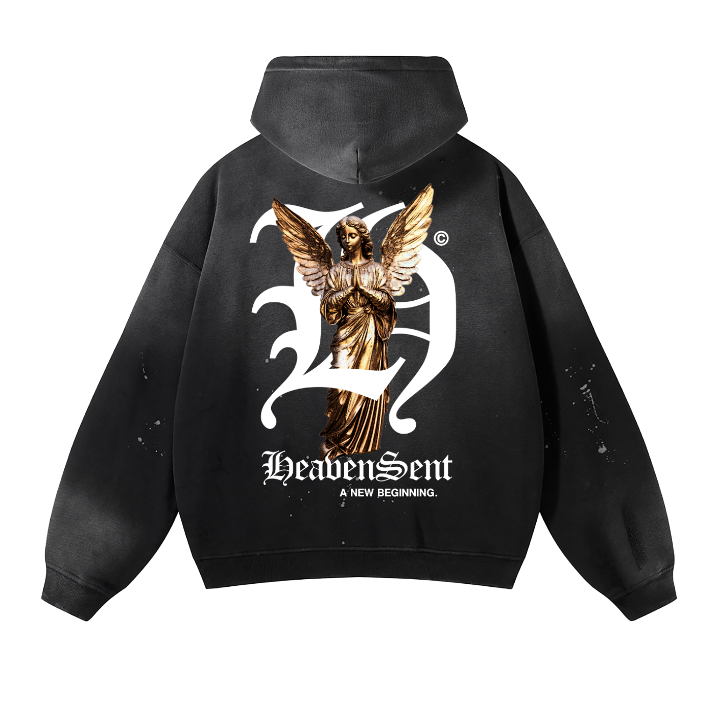Vintage Washed Frayed Fleece Hoodie
